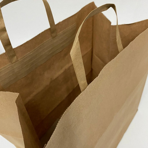 Imagem 3 de 4 de Sacola Kraft Grande 30x31x19 - Delivery - Kit 50 Un.