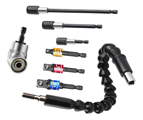 Kit De Broca De Extensión De Ángulo Flexible Para 8pcs