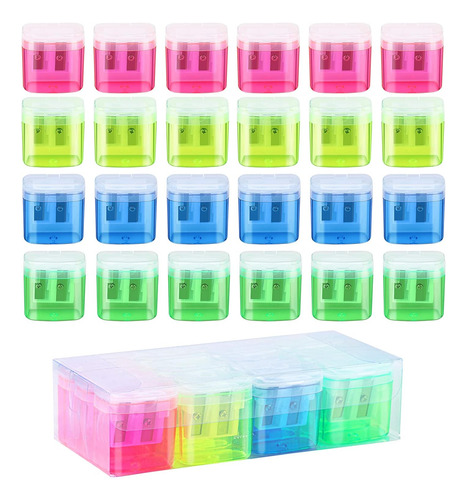 Sacapuntas De Lápiz De 24 Piezas, Sacapuntas Manual De Doble