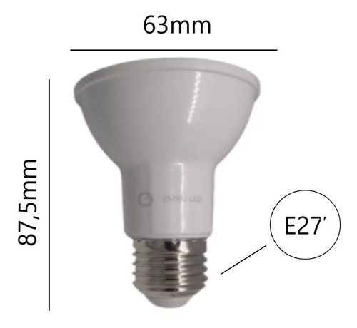 Lampada Led Par 20 8w E27 Dimerizável Branco Quente Cor da luz Branco-quente 127/220V