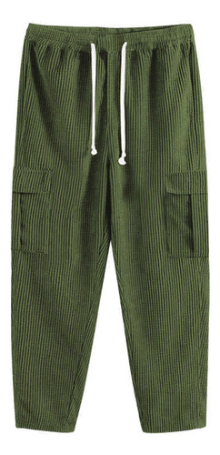 Pantalones Casuales Holgados De Talla Grande De Pana Tipo Tr