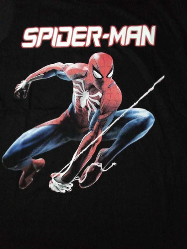 Remera-negra-spiderman-hombre Araña-marvel-comics