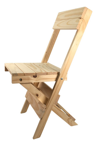 Silla Plegable De Jardín Madera Pino Macizo - 85 Cm Altura Natural Rústico