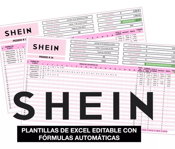 Plantilla De Pedidos De Shein Digital + Bonus Gratis