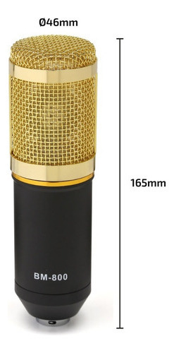 Microfono Profesional Youtube Set Estudio Video Juegos Bm800 Dorado