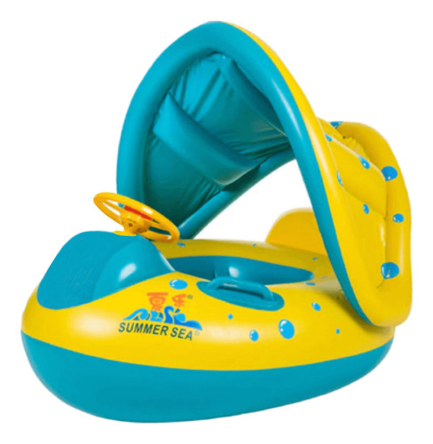 Boia Bote Carrinho Bebê Infantil Inflável Piscina Cobertura Removivel Proteção Com Volante Pop Imports