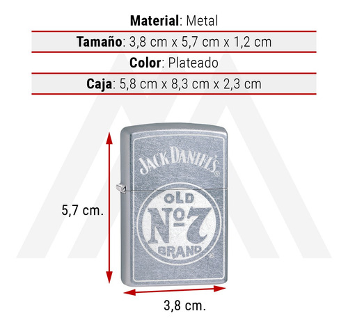 Imagen 4 de 10 de Encendedor Zippo Lighter Jack Daniel's No. 7