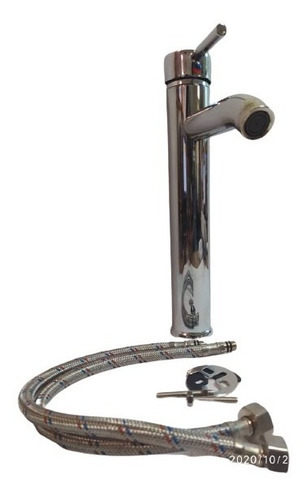 Llave De Lavamano Monomando Cromada De 28cm Agua Fria/calien