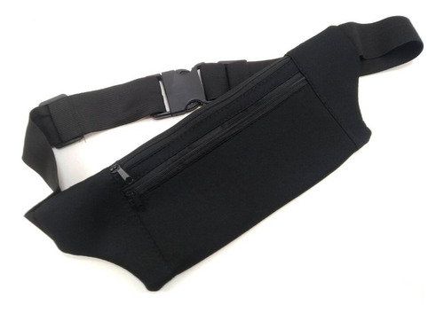 Imagen 3 de 9 de Riñonera Neoprene 3 Cierres Negra 11 X 22 Cm Running Bike