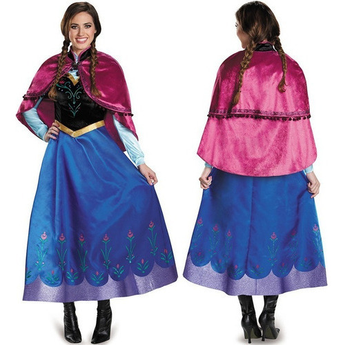 Vestido De Cosplay De Princesa Anna Anna Congelada De Halloween For Adultos