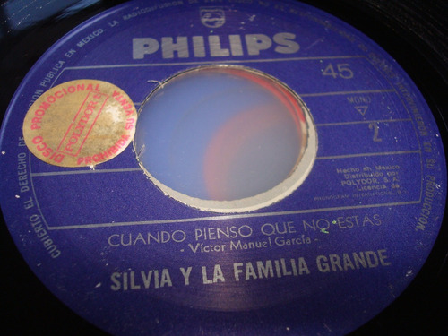 Silvia Y La Familia Grande - Disco De Vinilo 45 R.p.m  