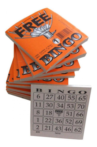 15 Cartelas De Bingo Free Jornal C/ 100 Fls M - 10x11 Cm