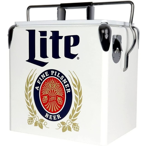 Miller Lite Retro Ice Chest  Er Con Abrebotellas 13 L14...