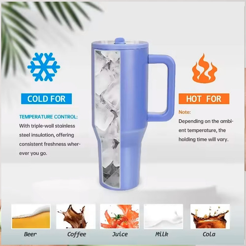 Termo 1200ml Doble Pared Térmico Acero Inoxidable Con Popote Verde Oscuro