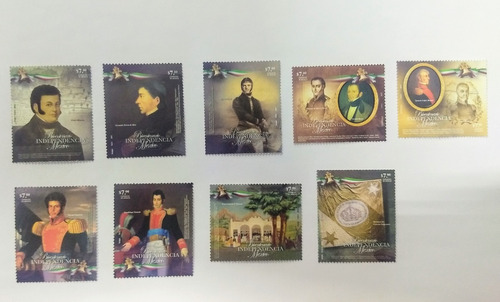 Colección De 9 Timbres;bicentenario De La Independencia 2010