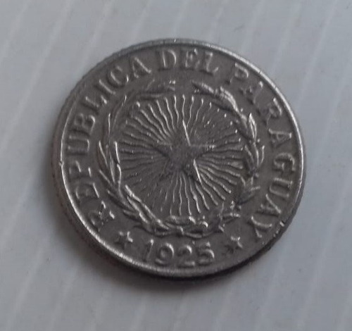 Paraguay 1 Peso Año 1925 Moneda De Cuproniquel Km# 13