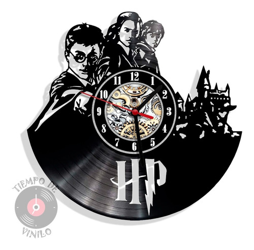 Reloj De Pared Elaborado En Disco De Lp Harry Potter Ref.02