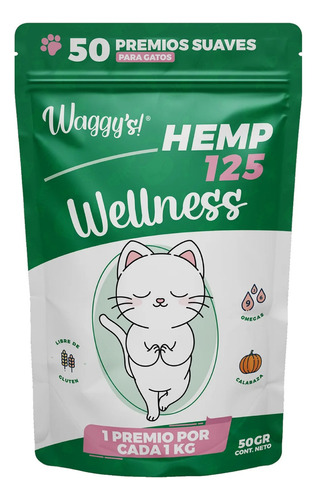 Waggys premios wellness 125 para gatos bienestar integral 50 g