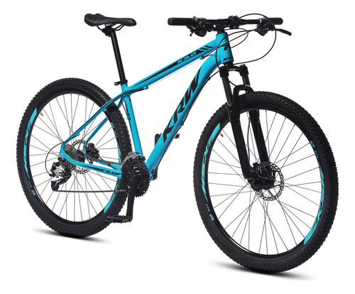 Bicicleta Bike aro 29 KRW X51  Mountain Bike Câmbio 21 velocidades Freio a Disco Amortecedor Suspensão dianteira Azul e Preto Tamanho quadro 19