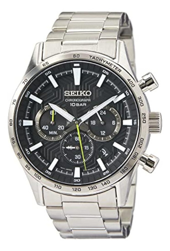 Seiko Cronógrafo Cuarzo Esfera Negra Reloj Para Hombre Ssb41