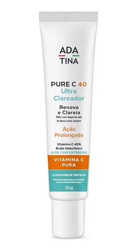 Pure C 40 Ultra Clareador Vitamina C Renova Clareia Ada Tina