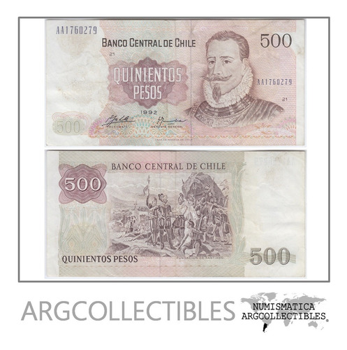 Chile Billete 500 Pesos 1992 P-153d Vf+