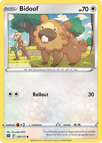 Bidoof 120/172 Brilliant Stars Sword & Shield Carta Pokemon