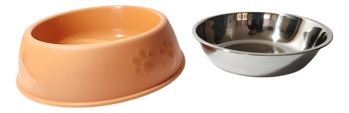 Tazón Para Perro 2 Piezas Despegable De Acero Inoxidable