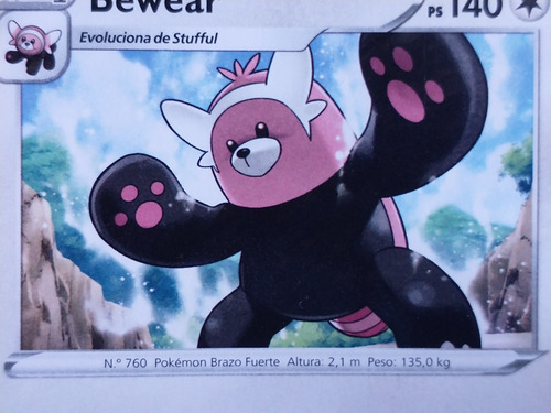 Bewear Fase1 No.760 150/192 Tcg Pokémon 2020 Español (Usado)