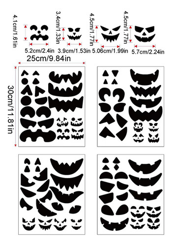Pegatinas Faciales Para Decoración De Calabazas Pegatinas Fa