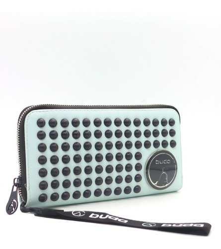Billetera Fichero Mujer Cuero Ecologico Verde Buda Xb015