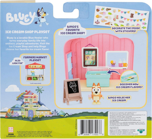Bluey Mini Playsets Juego De Heladería | Incluye Figura De B