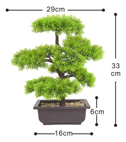 Plantas Realistas Bonsái De Pino Artificial En Maceta Realil