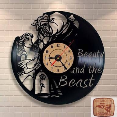 Reloj Corte Laser 1052 Disney Bella Y Bestia Siluetas