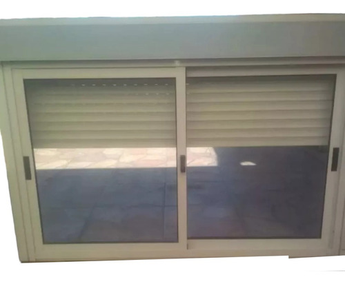 Ventana De Aluminio Blanca  Con Cortina  150x120   Serie 25