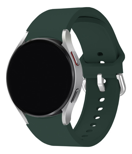Pulseira Silicone Compatível Com Galaxy Watch 4 Sport Lisa Cor Verde-escuro