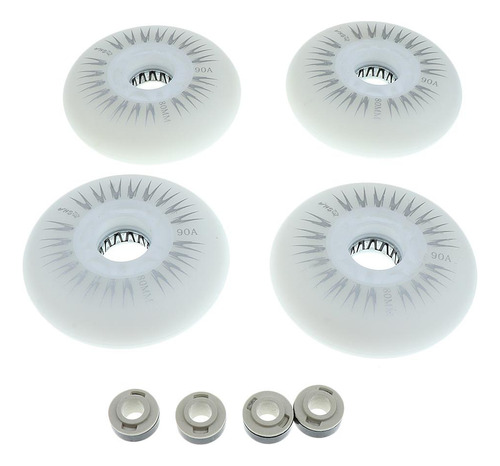 2 Pu Parpadeo Ruedas De Skate Inline Luminosas 80mm