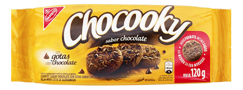 Biscoito Cookie Chocolate com Gotas de Chocolate Chocooky Pacote 120g