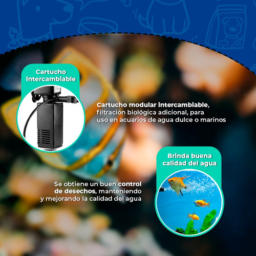 Filtro Interno Para Pecera 50 Litros Aquajet 10f Acuario
