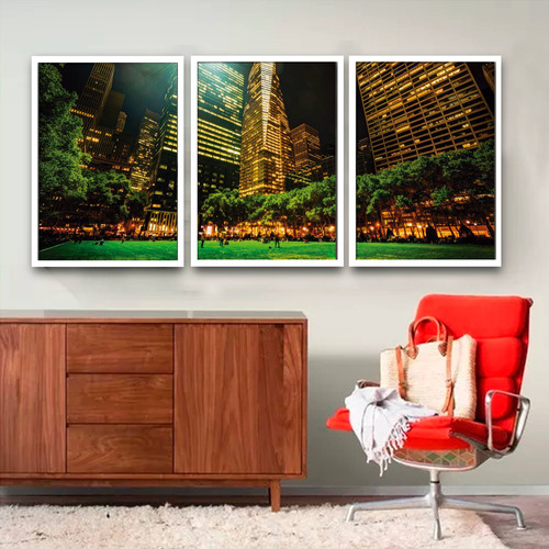 Quadros Decorativos Park Floresta New York 30x40 De Vidro