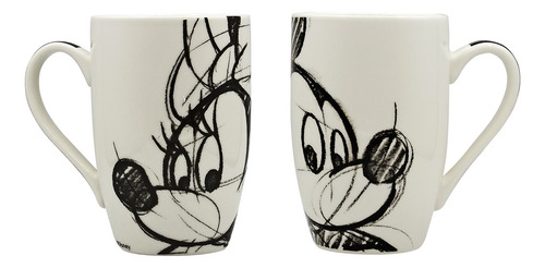 Taza Porcelana Set 2 Pz 480ml Minnie Y Mickey