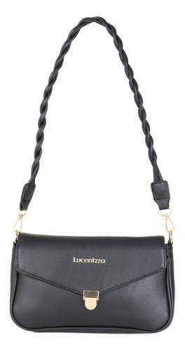 Bolsa Crossbody Para Mujer Lucentzza 2-en-1 Asa Trenzada Color Negro