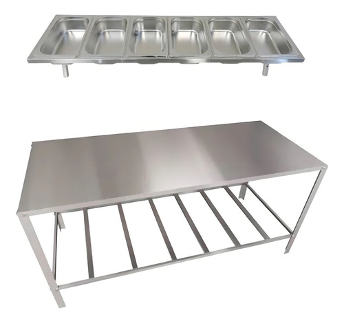 6 Cubas Gastronômicas 6 E Paneleiro Inox Sorvete Doces