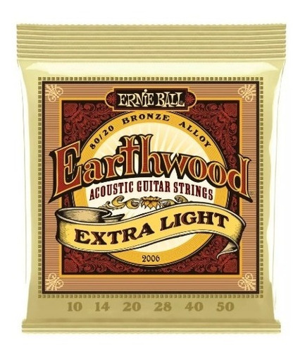 Encordoamento Ernie Ball Earthwood Violão Aço Bronze 010