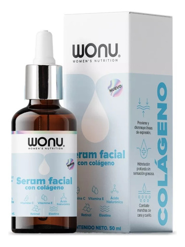 Wonu Serum Facial Con Colágeno Y Ácido Hialurónico 50ml Momento de aplicación Día/Noche Tipo de piel Todo tipo de piel