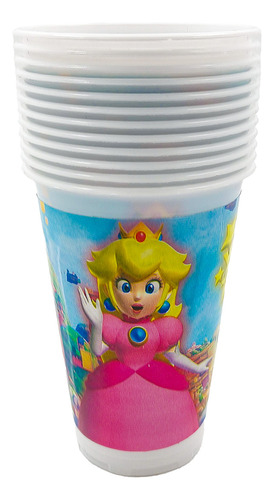 Kit 12 Vasos Decorativos  Peach Princesa Mario