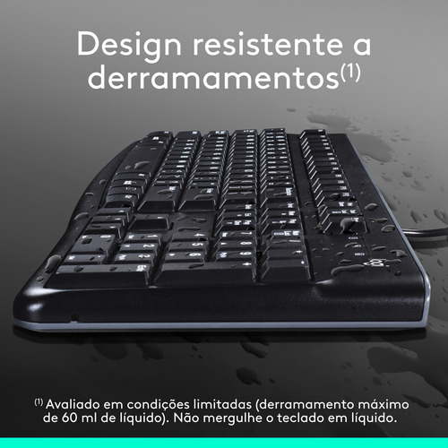 Teclado Com Fio Usb Logitech K120 Com Layout Abnt2