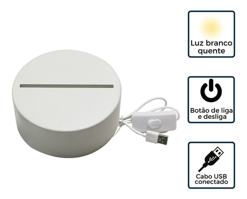 Luminária Led 3d Gato De Perfil - Abajur De Mesa