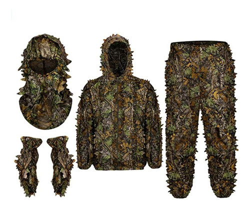 Perfect Traje Ghillie 3d Leafy Outfit Ropa Máscara Facial
