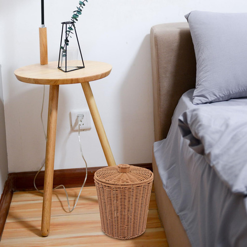 Cesta De Lixo Hemoton Com Cesta De Vime Com Tampa.